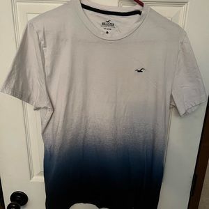 Hollister two toned shirt white and dark blue